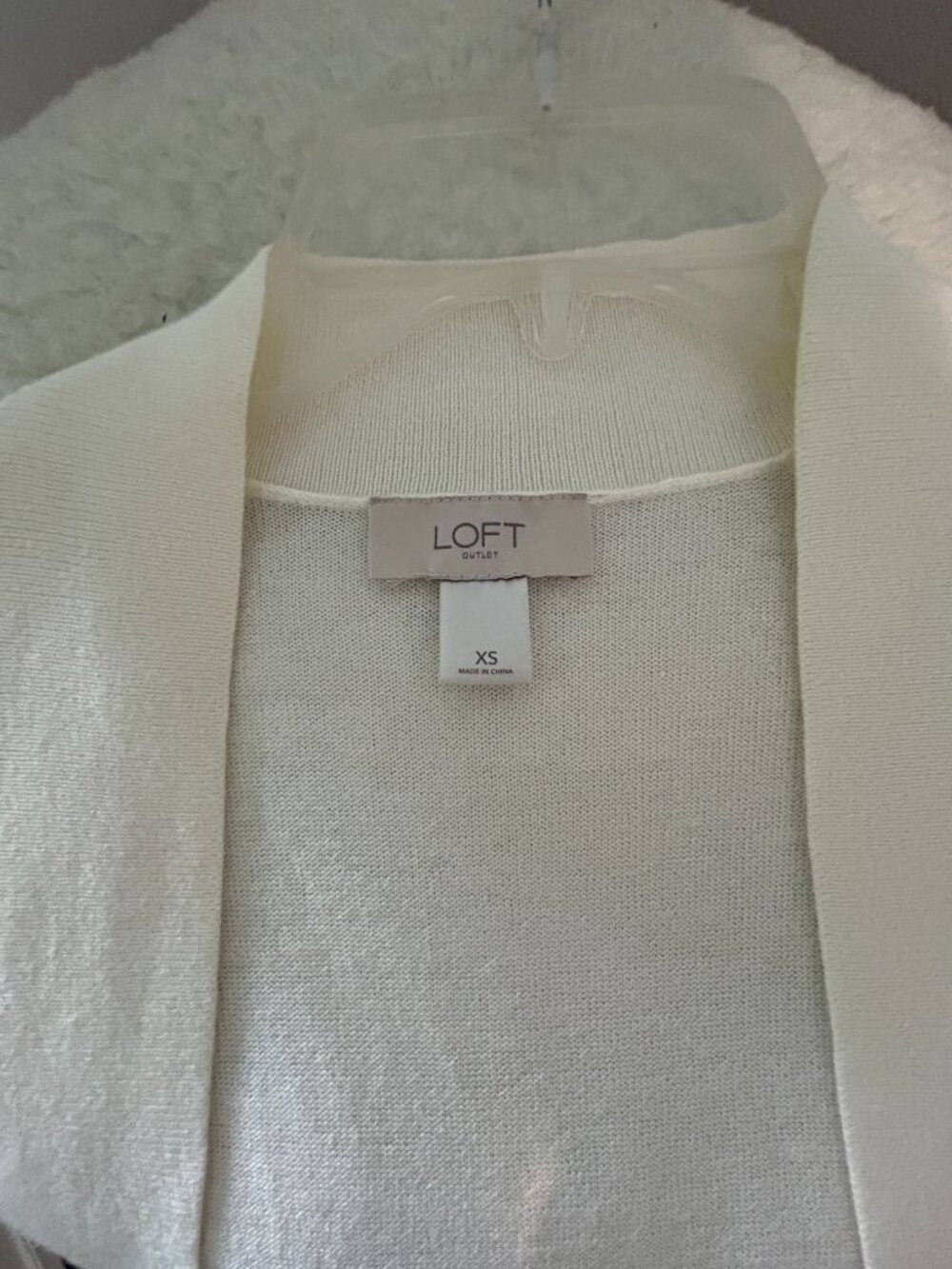 Womens Loft Outlet Cardigan Open Cropped Cream Size XS Extra Small - Picture 3 of 5